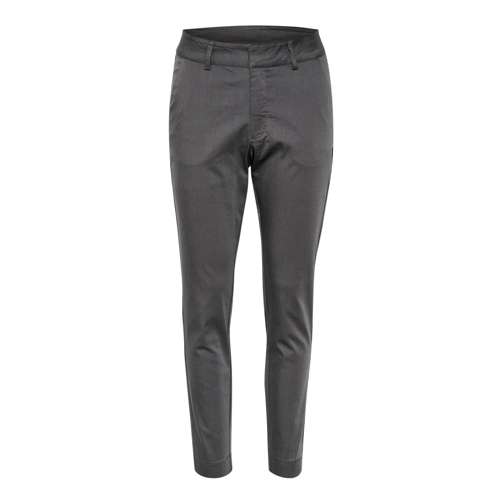 Kaffe Women's Gray Slim Fit Chino Trousers Dark Shadow - Chinos - 2XS - Trousers