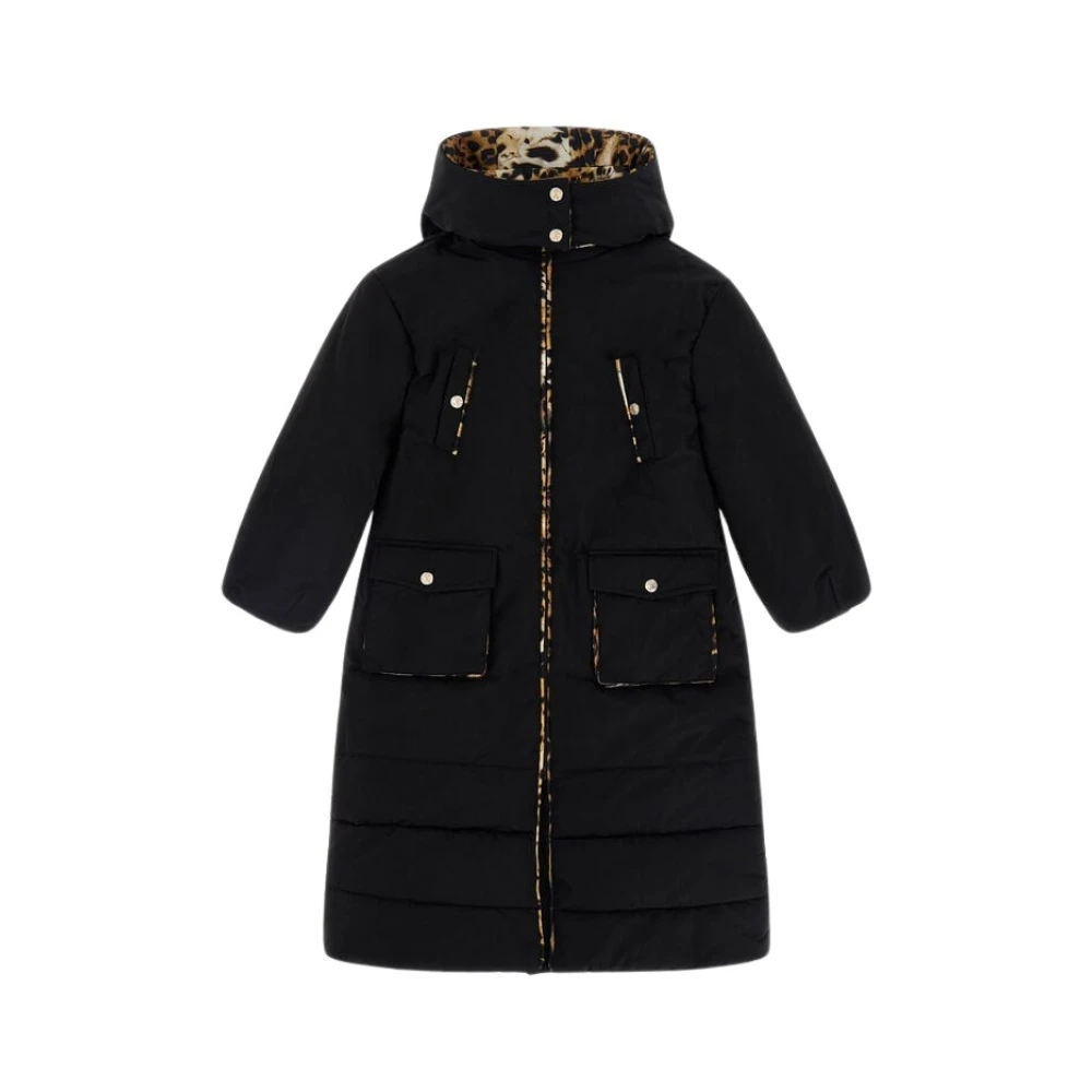 Roberto Cavalli Black Light Jackets, Female, 6 Y, Logo Jacket Girl Made In Italy