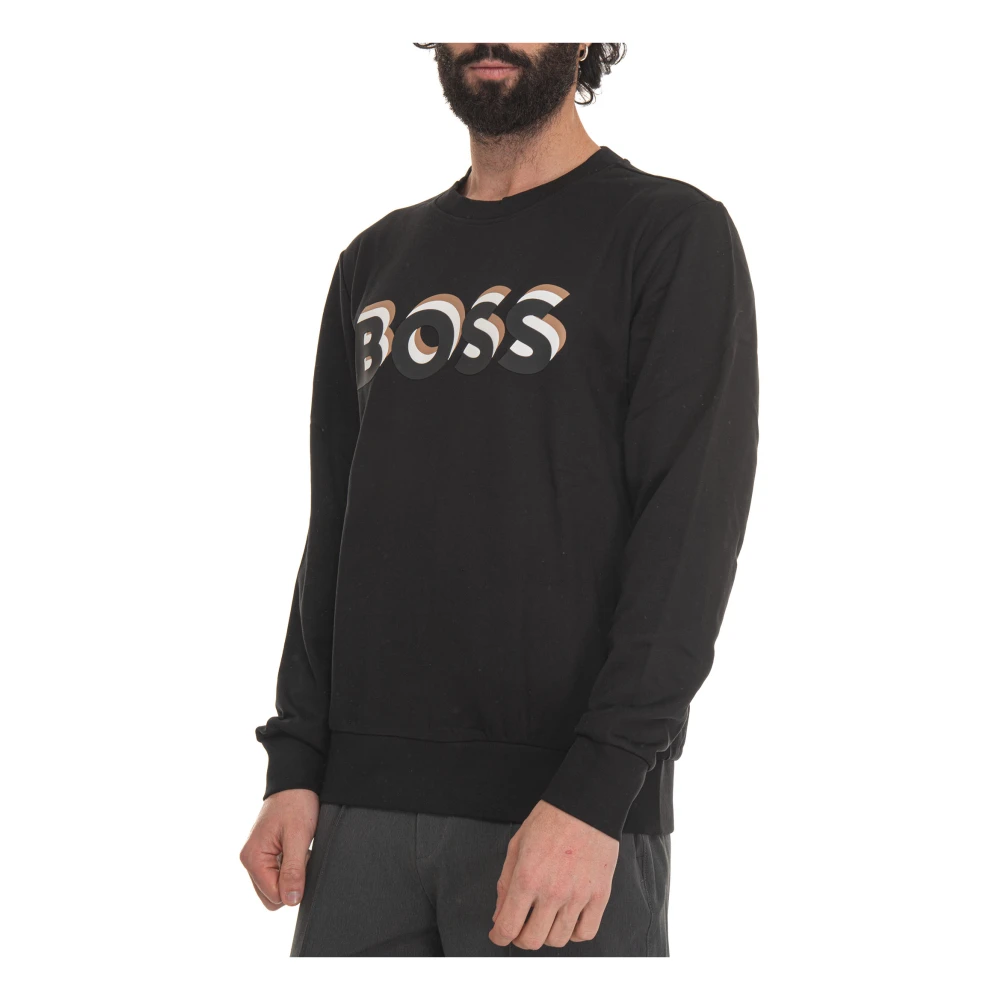 Boss Soleri 07 Crewneck sweatshirt Black Heren