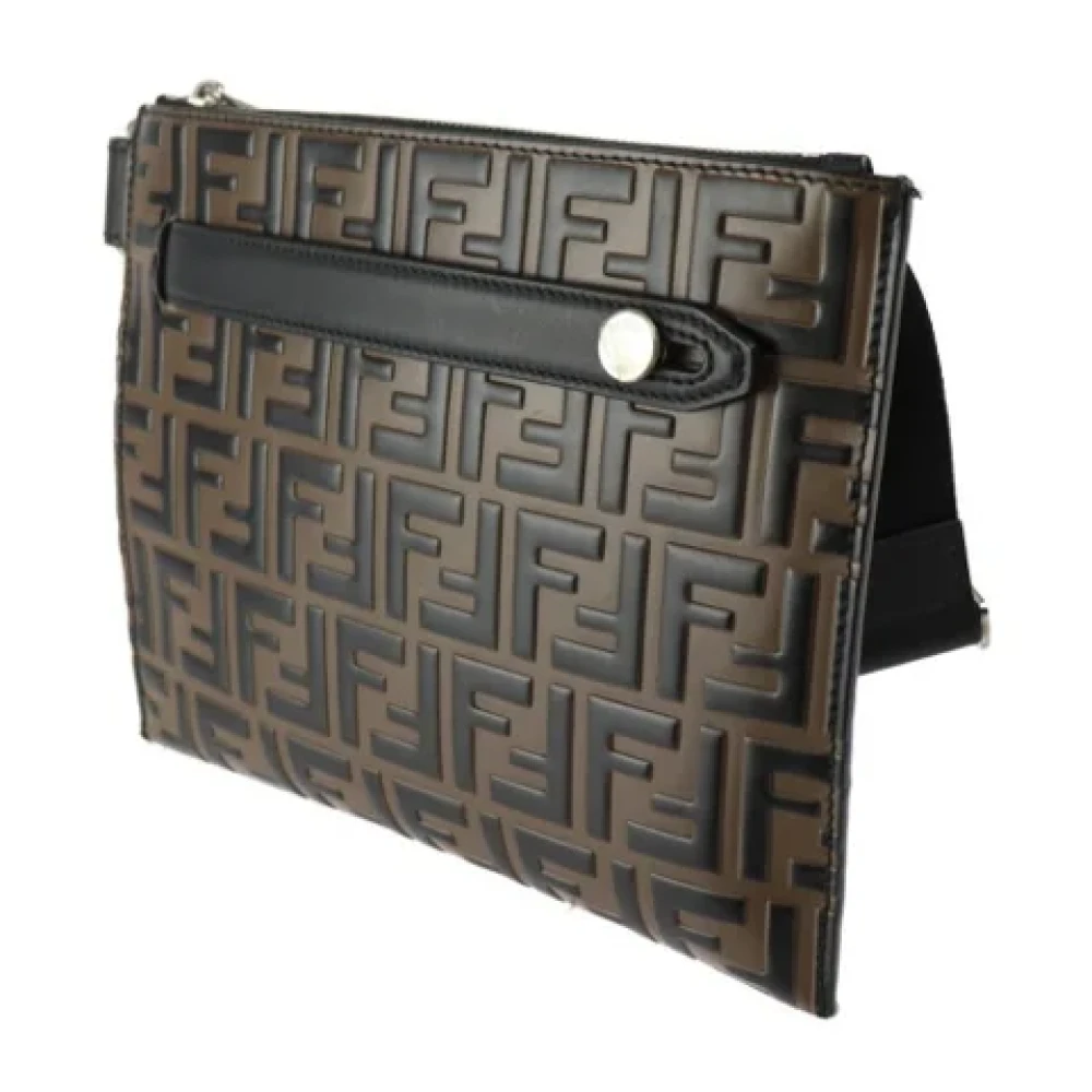 Fendi Vintage Pre-owned Leather shoulder-bags Brown Dames