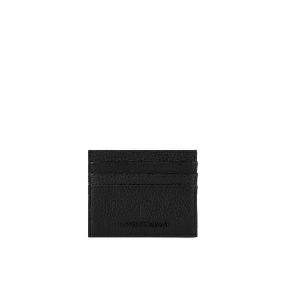 Emporio Armani Men's Black Card Holder With Logo