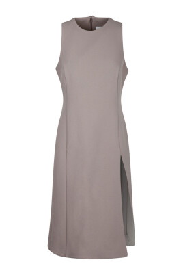 beige-fitted-slit-dress