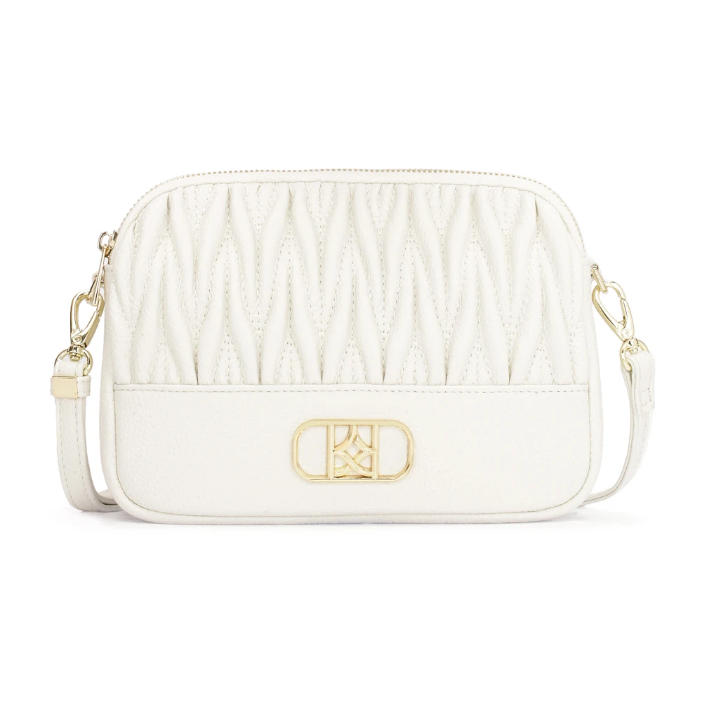 Kazar Kleine leren handtas met ruim interieur White Dames
