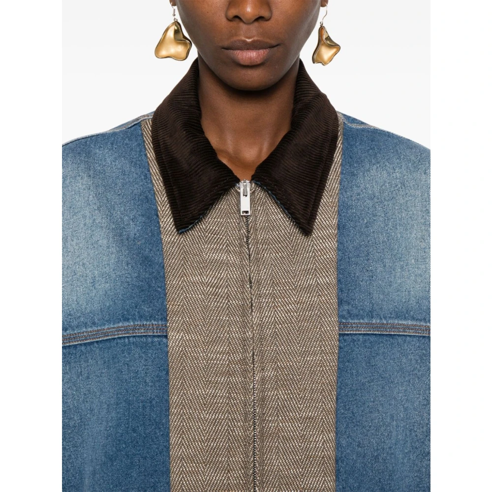 Stella Mccartney Blauwe Denim Tweed Jas Blue Dames