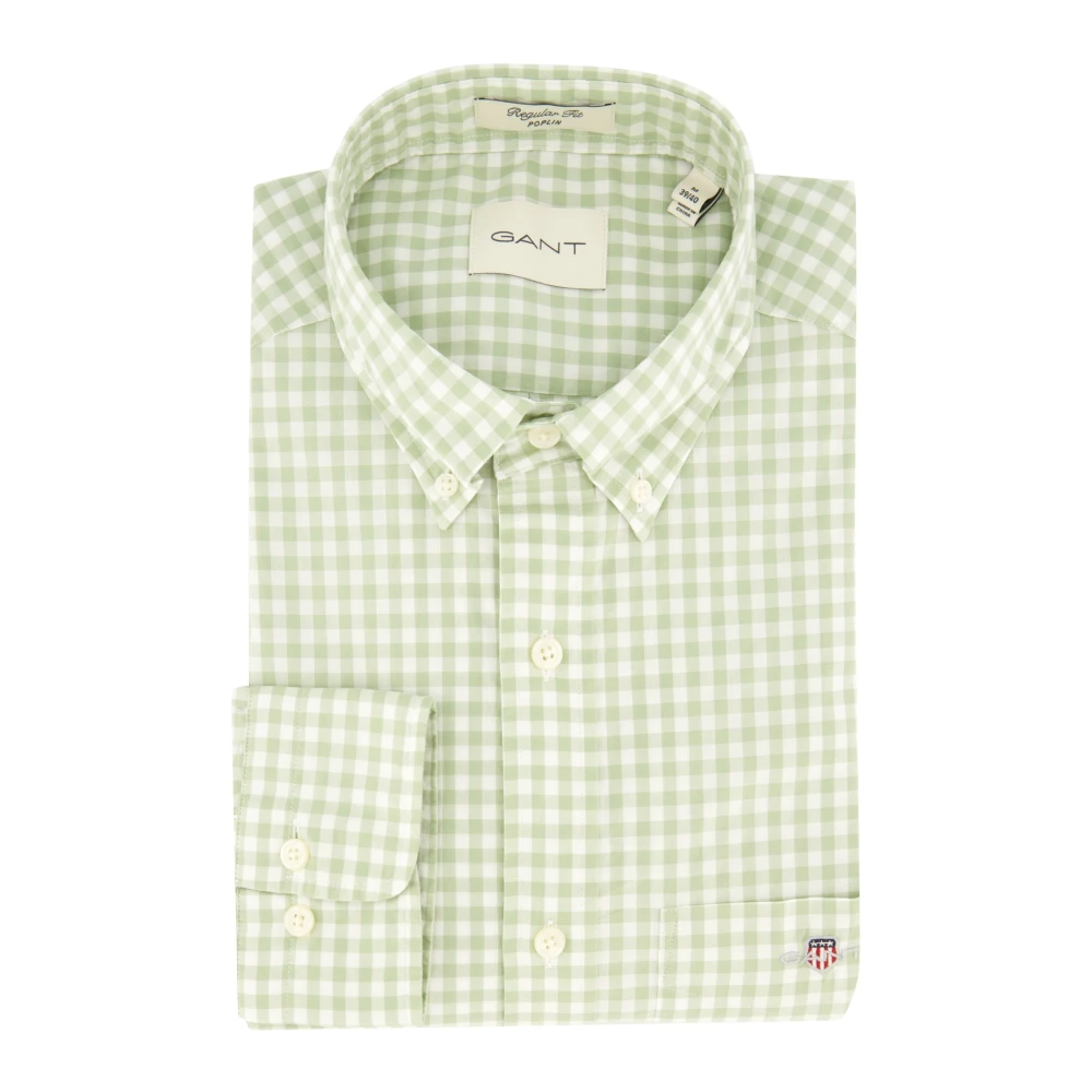 Gant Casual Groene Overhemd Green Heren
