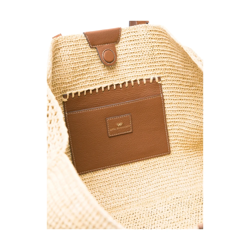 Anya Hindmarch Beige Schoudertas met Meerdere Zakken Beige Dames