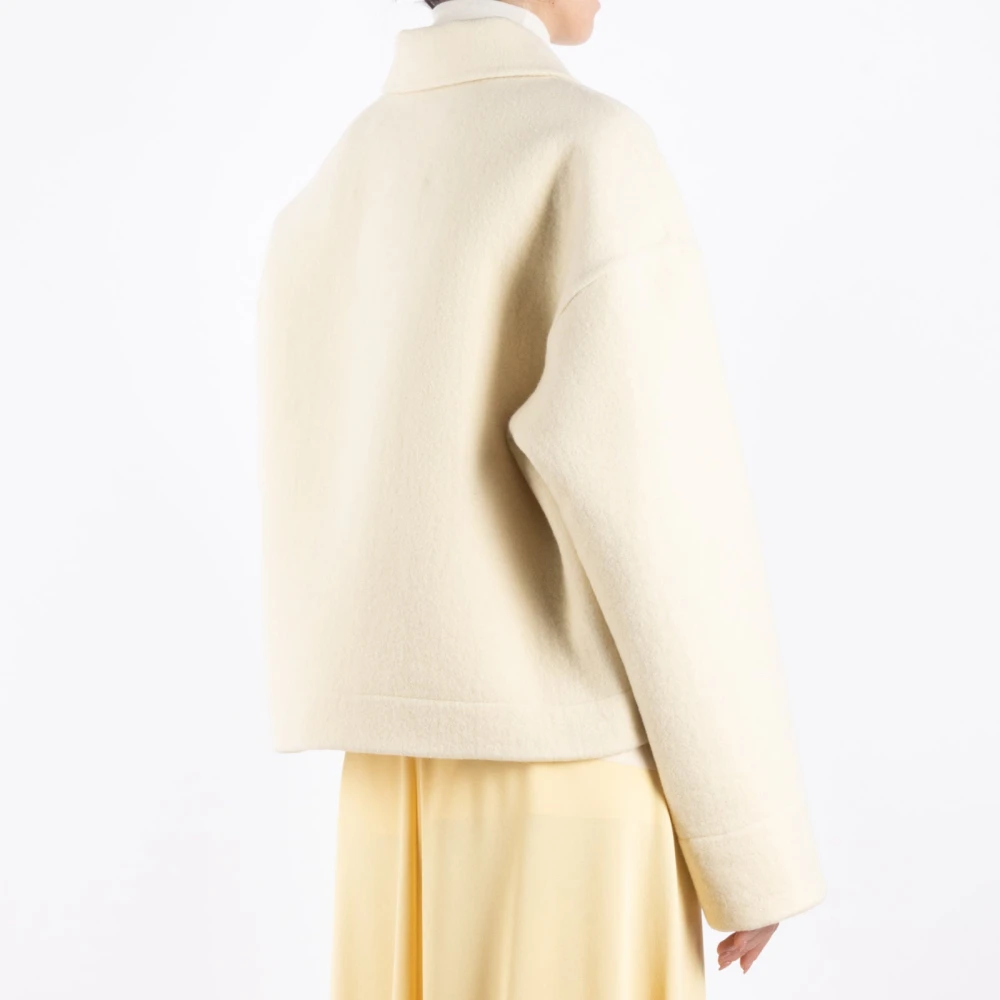 Jil Sander Parel Wollen Jas White Dames