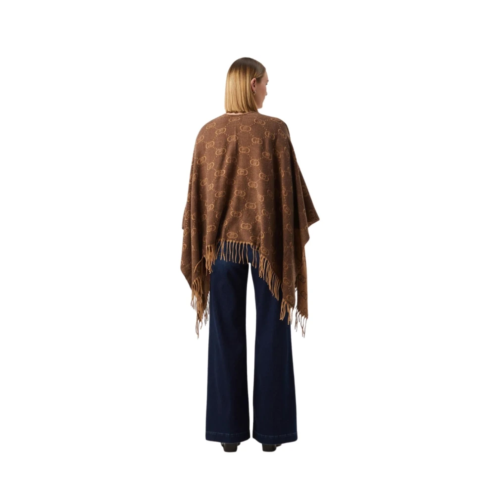 Liu Jo Monogram Logo Poncho Stijl Gray Dames