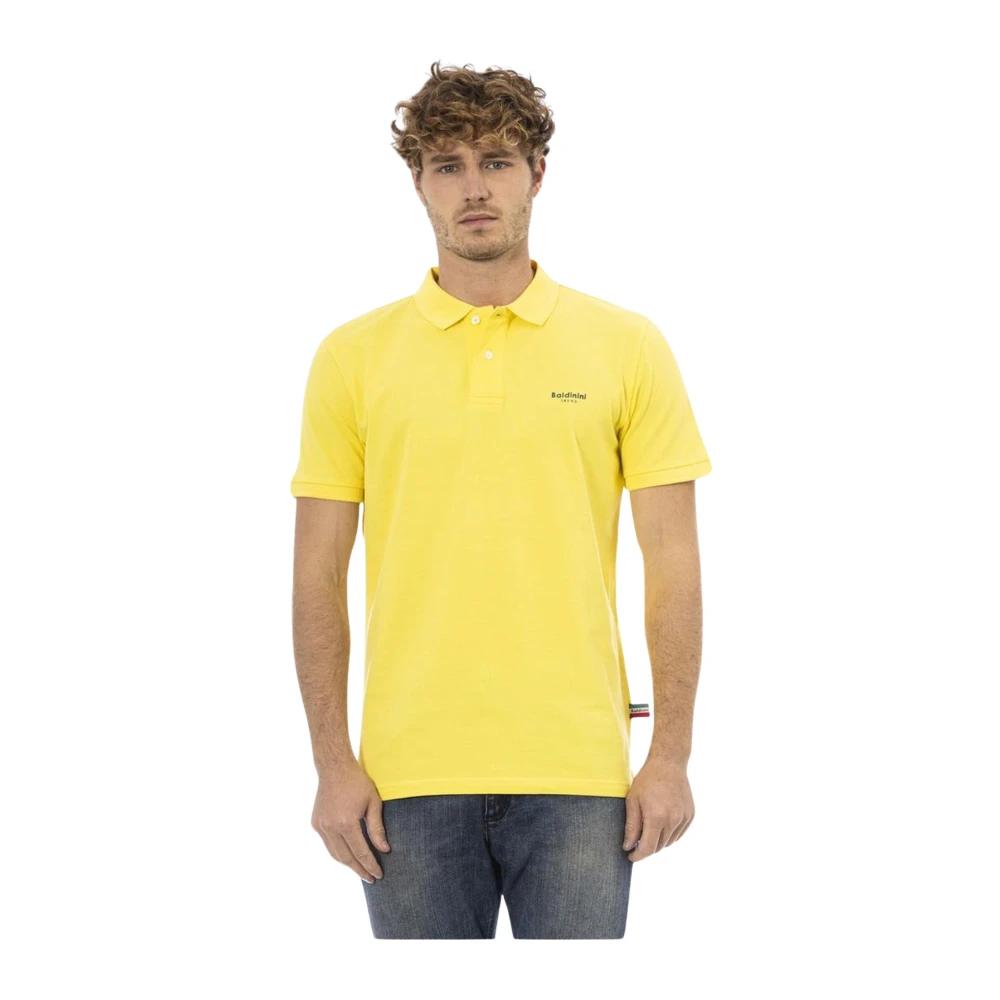 Baldinini Geborduurde Polo Shirt Yellow Heren