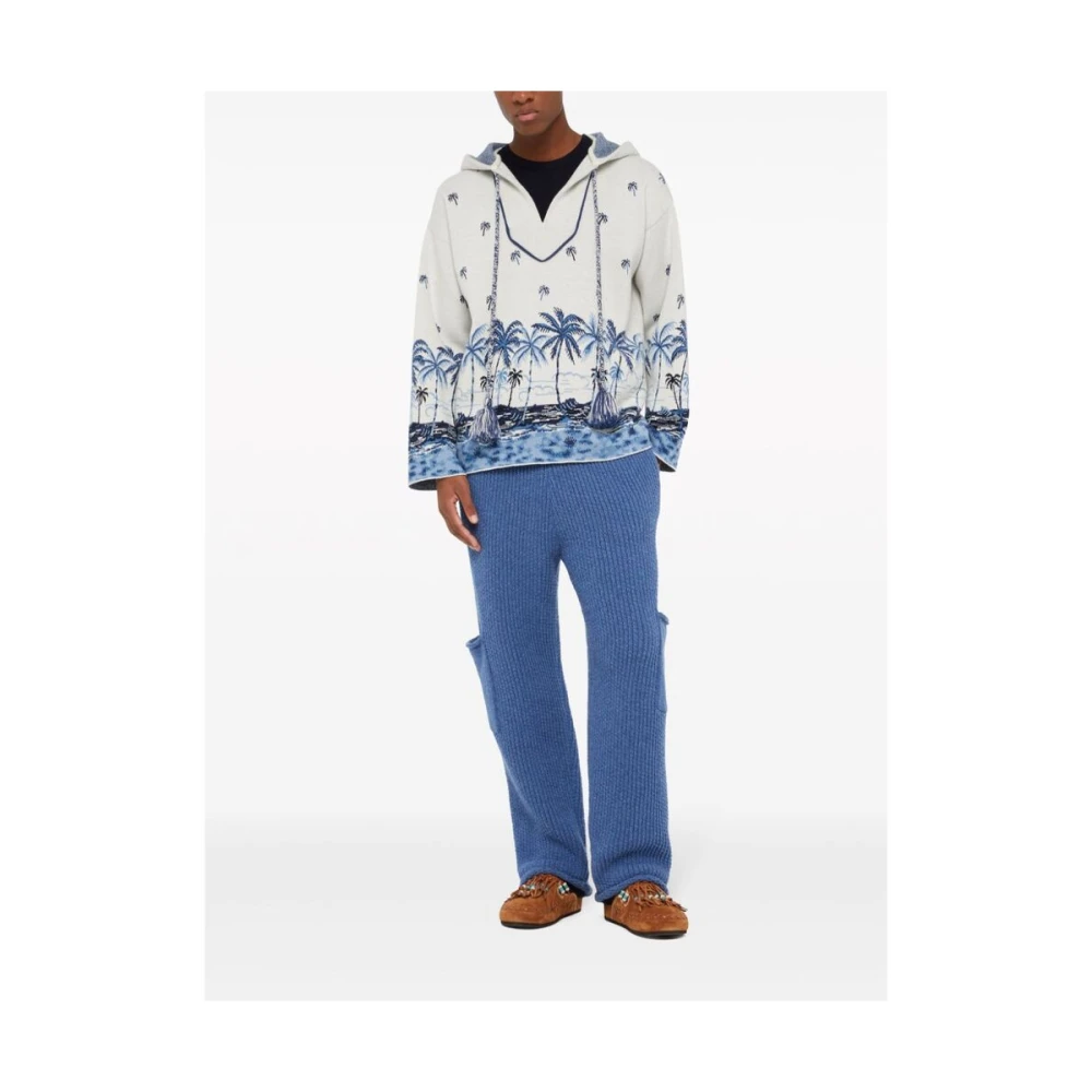 Alanui Hawaii Print Gebreide Sweatshirt White Heren