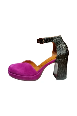 Lila Läderklackar Eleganta Skor