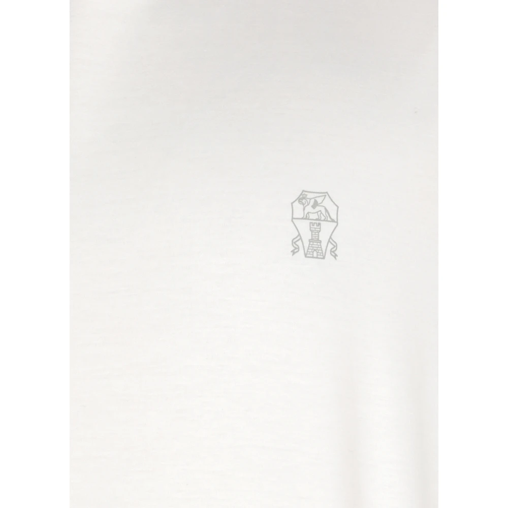 BRUNELLO CUCINELLI Wit Katoenen T-shirt Ronde Hals Korte Mouw White Heren