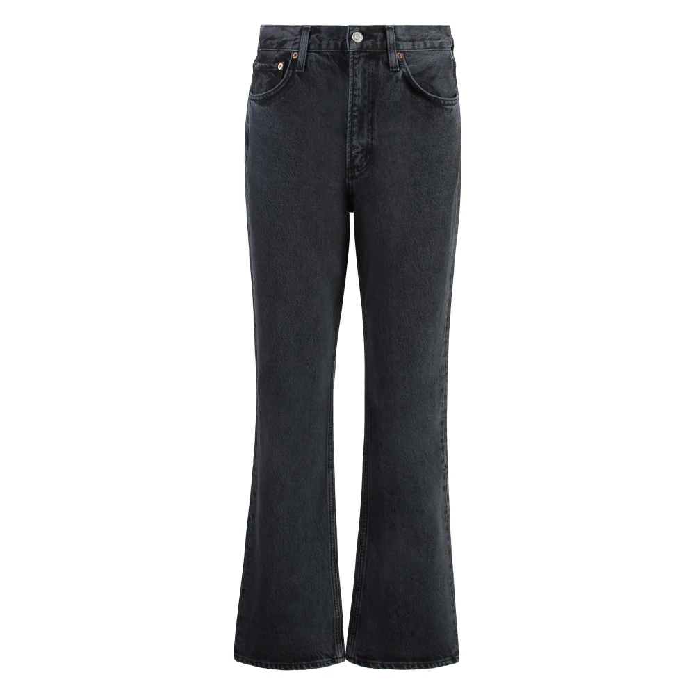 Agolde Koperen Klinknagel Straight Leg Jeans Black Dames