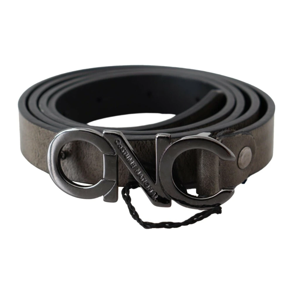 Costume National , Belts, Female, Brown, One Size, Leather Letter Logo Buckle Belt - Image 3
