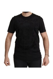 Black DG Baroque Cotton Crewneck T-shirt