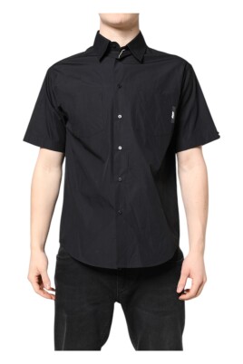 chemise-casual-noire-imprimee