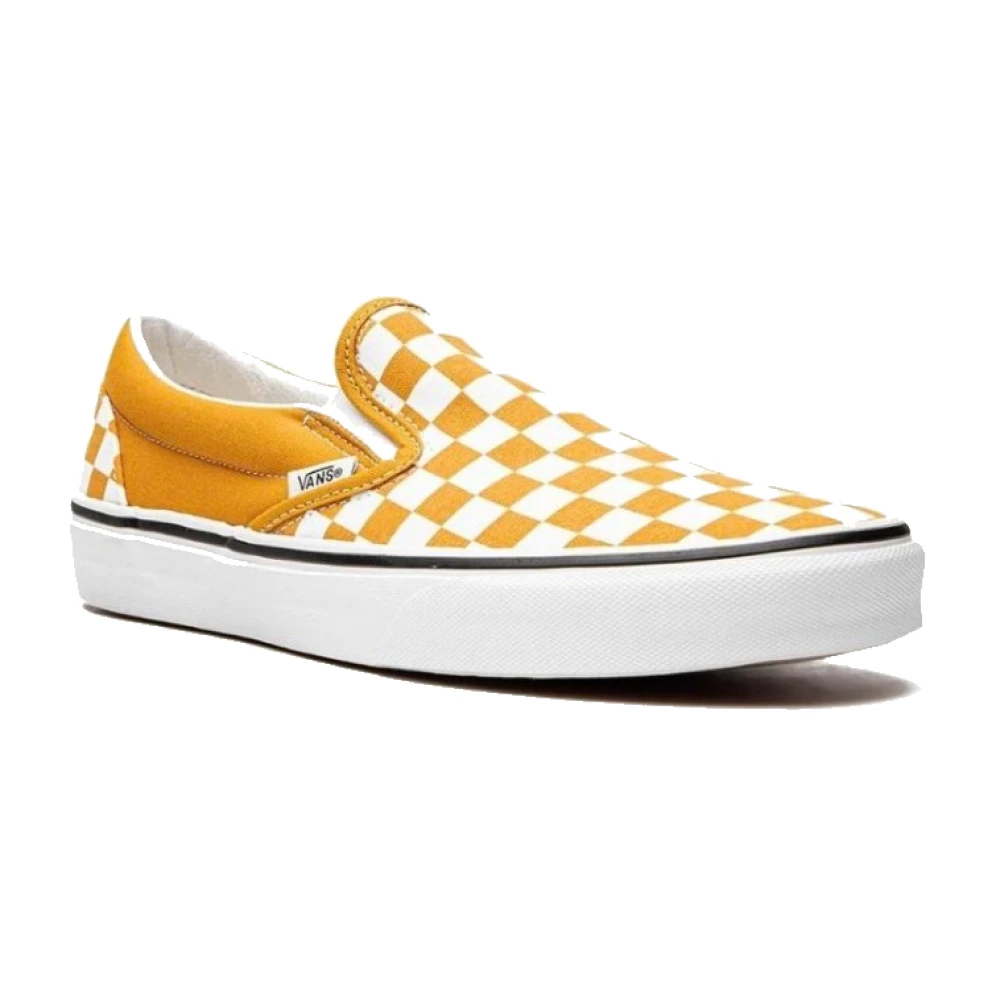 Vans Retro Checkboard Slip On Schoenen Yellow Heren