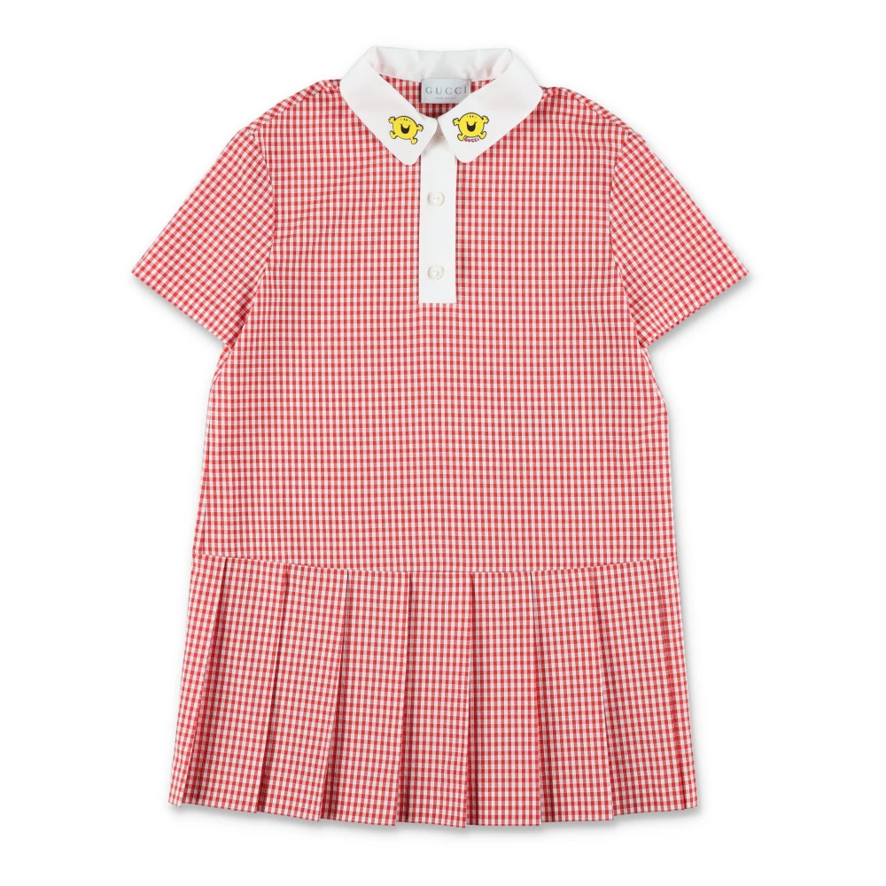Gucci Pink Dresses, Female, 10 Y, Gingham Cotton Dress