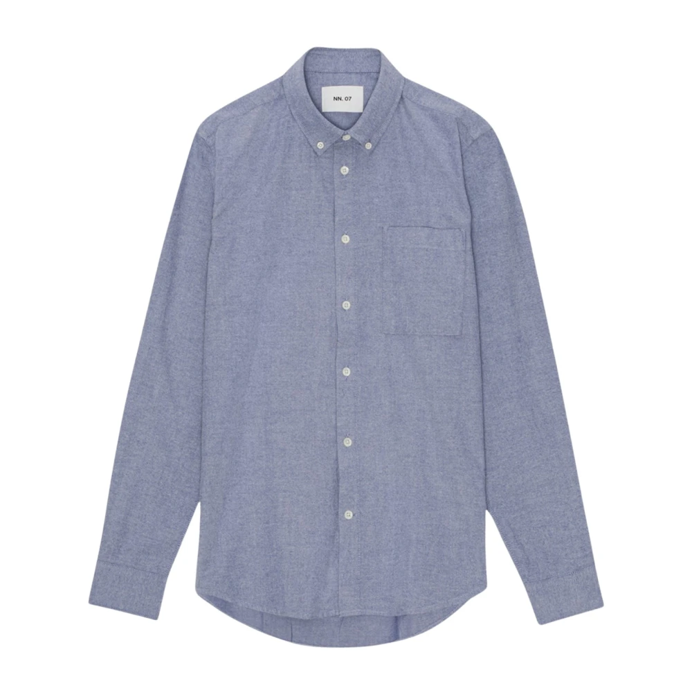 Nn07 Klassieke Navy Blue Oxford Overhemd Blue Heren