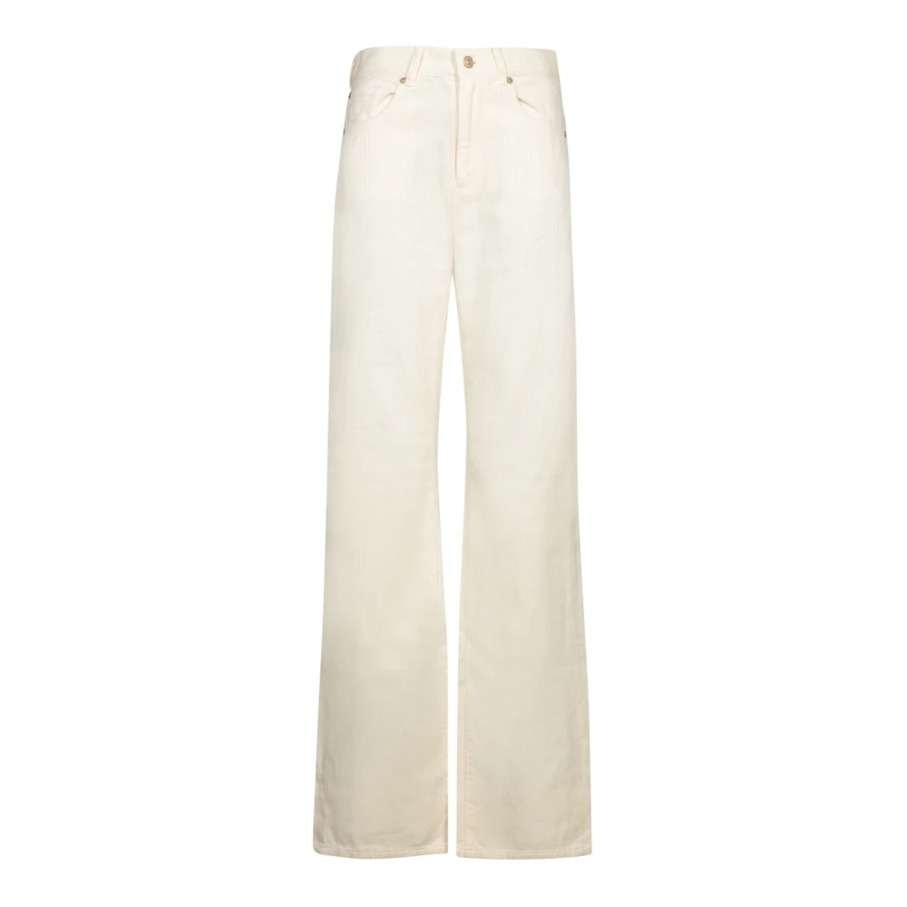 7 For All Mankind Wijde Broek Zomerse Stijl White Dames