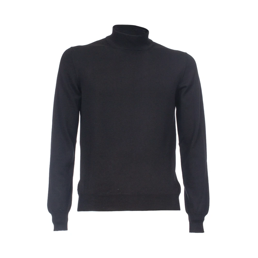 Gran Sasso Slim-fit wollen sweater met halve rits Black Heren