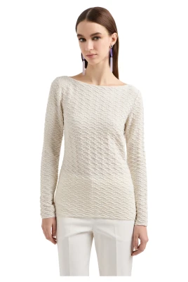 Jacquard Jersey Jumper med Präglat Mönster