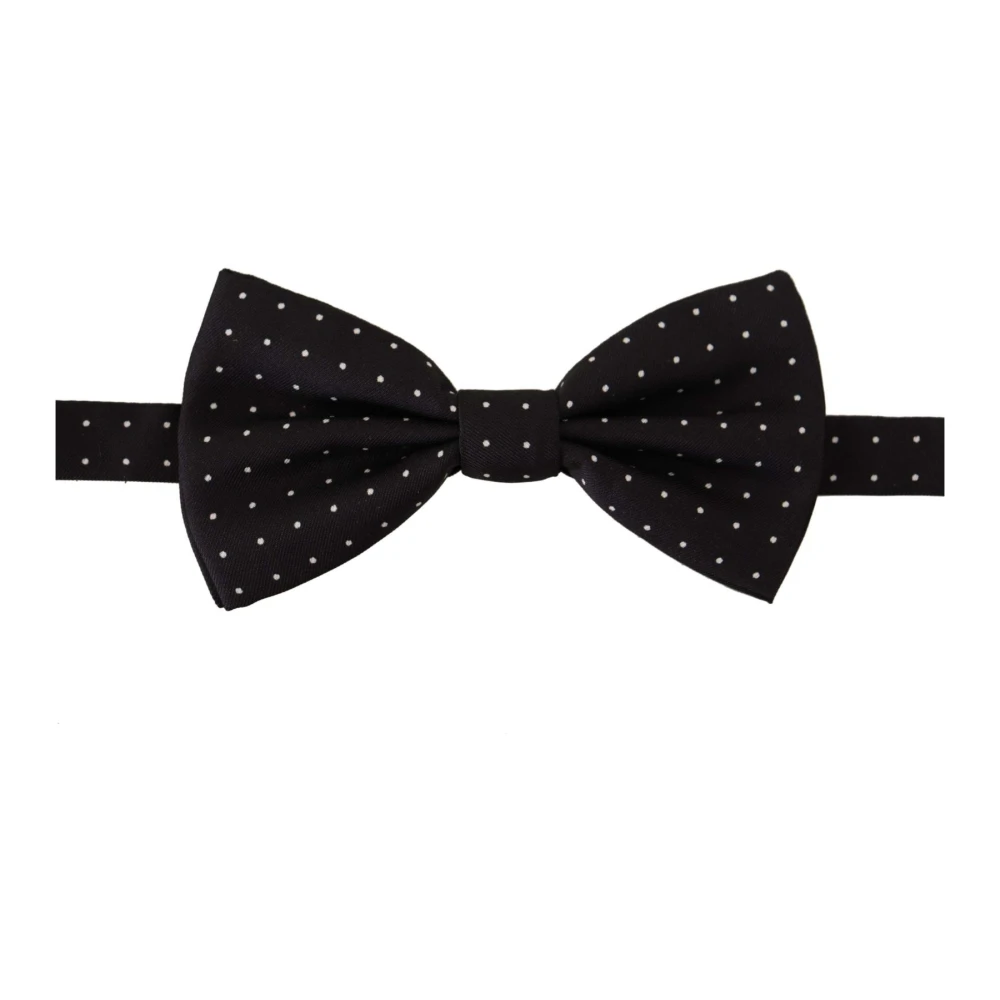 Dolce & Gabbana Zijden stropdas met stippen Black Heren