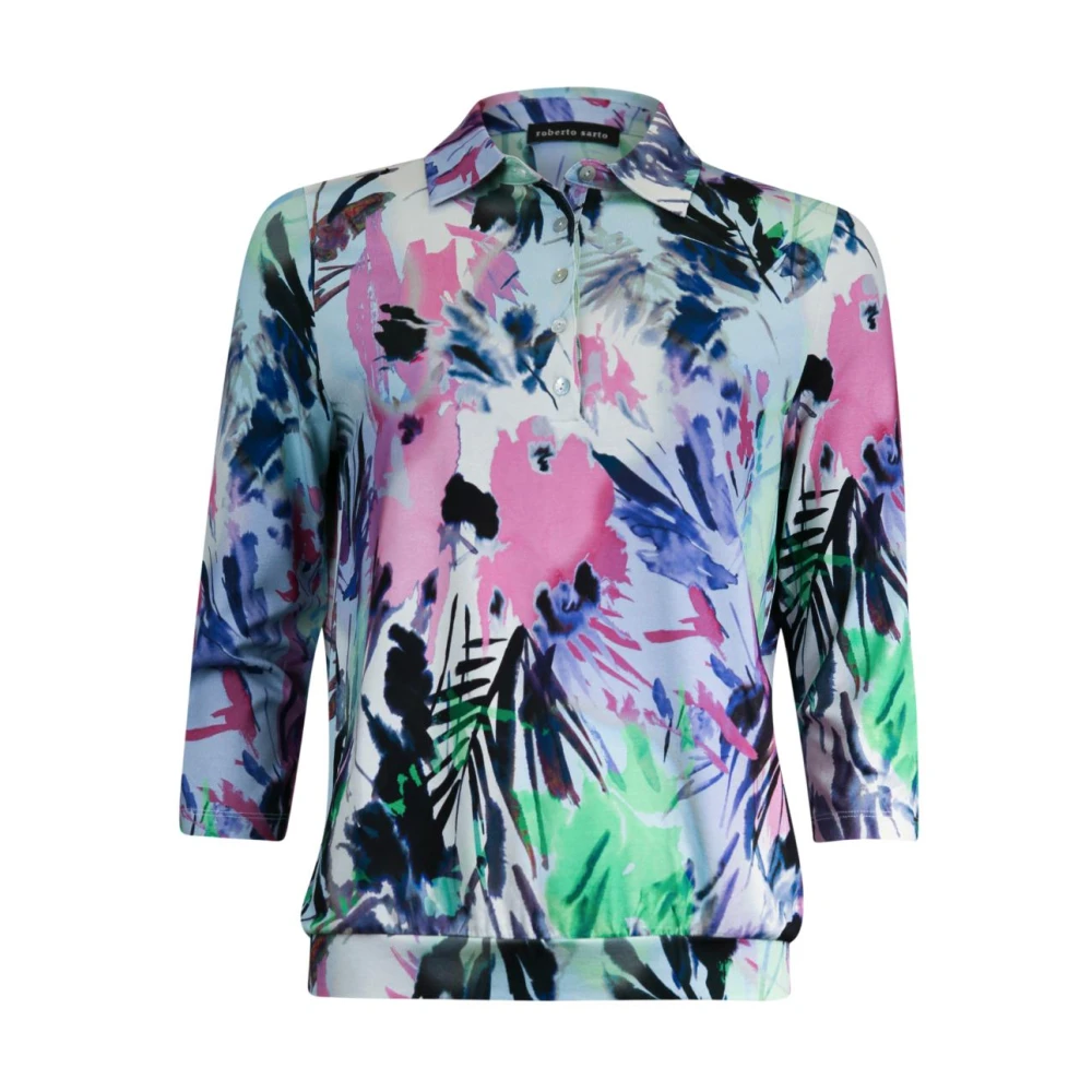 Roberto sarto Polo Blouson Shirt met Kunstbladeren Multicolor Dames