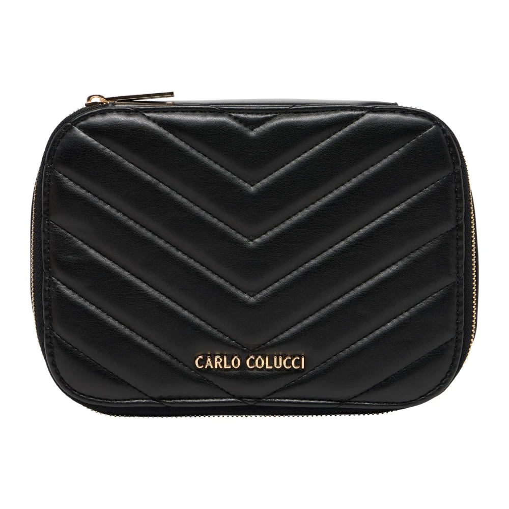 Carlo colucci Gestikte Toilettas Black Dames