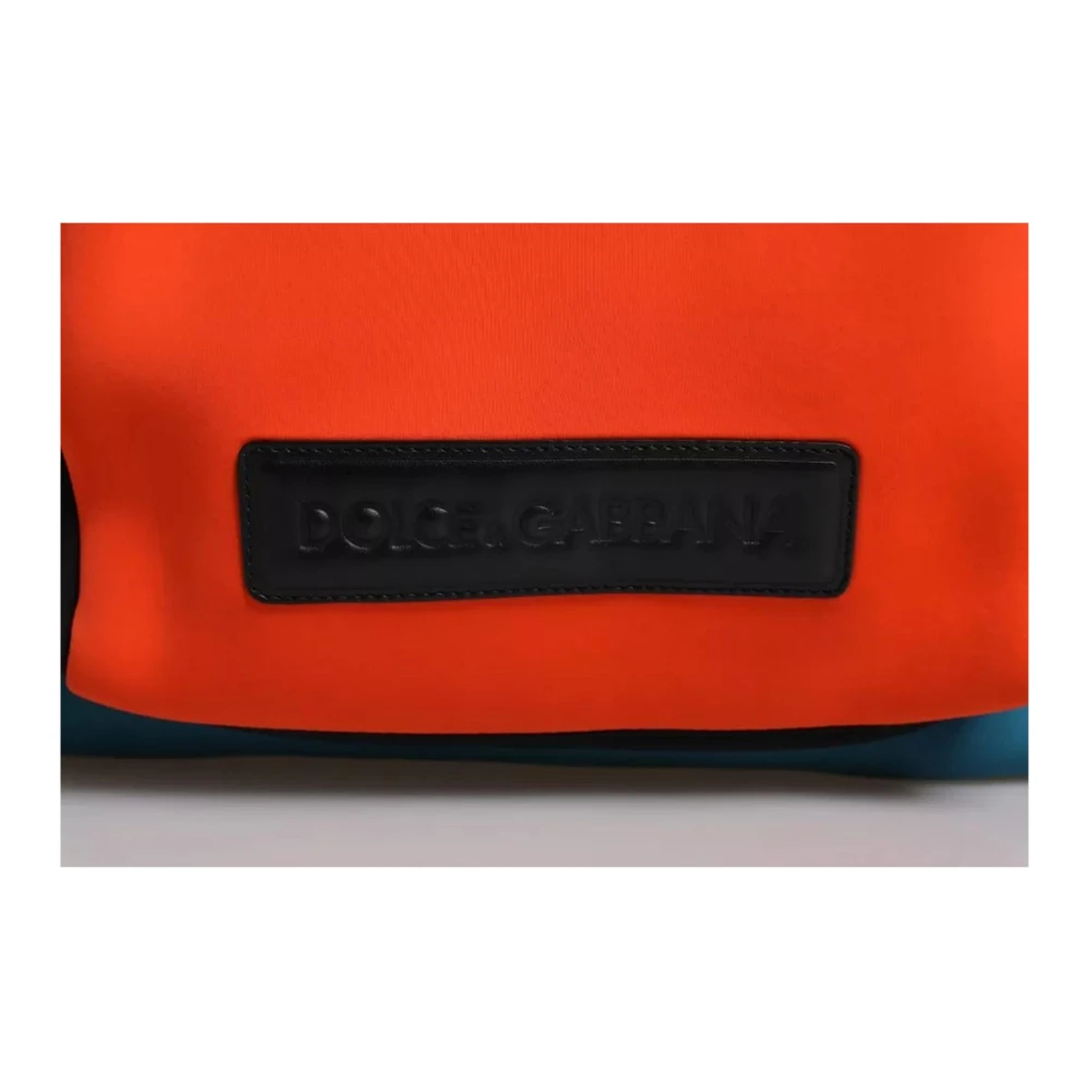 Dolce & Gabbana Logo Reis Schoolrugzak Blauw Oranje Multicolor Heren