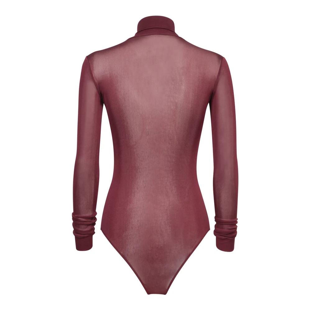 Maison Margiela Bordeaux Sweater Hoge Kraag Aw24 Brown Dames