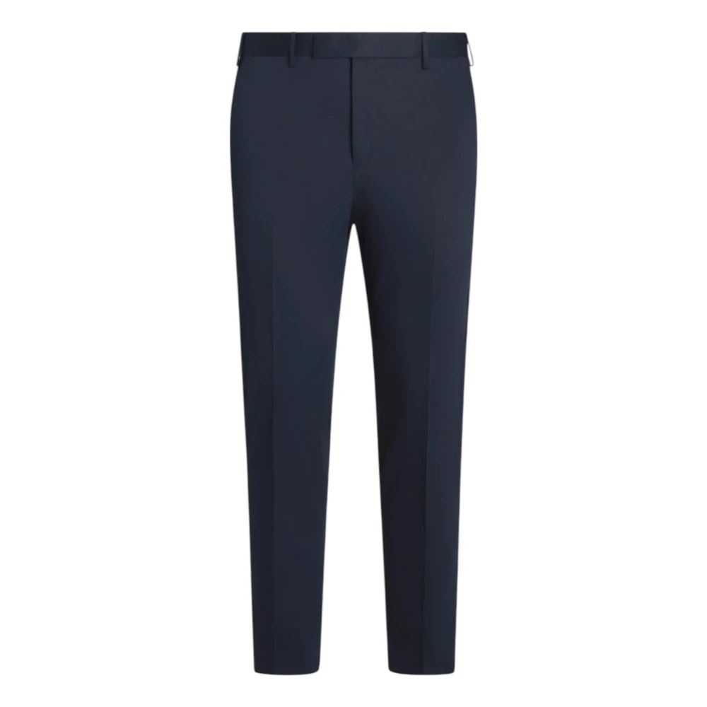 Pt Torino Men's Blue Suit Trousers, S, Navy Slim Fit Stretch Satin Trousers