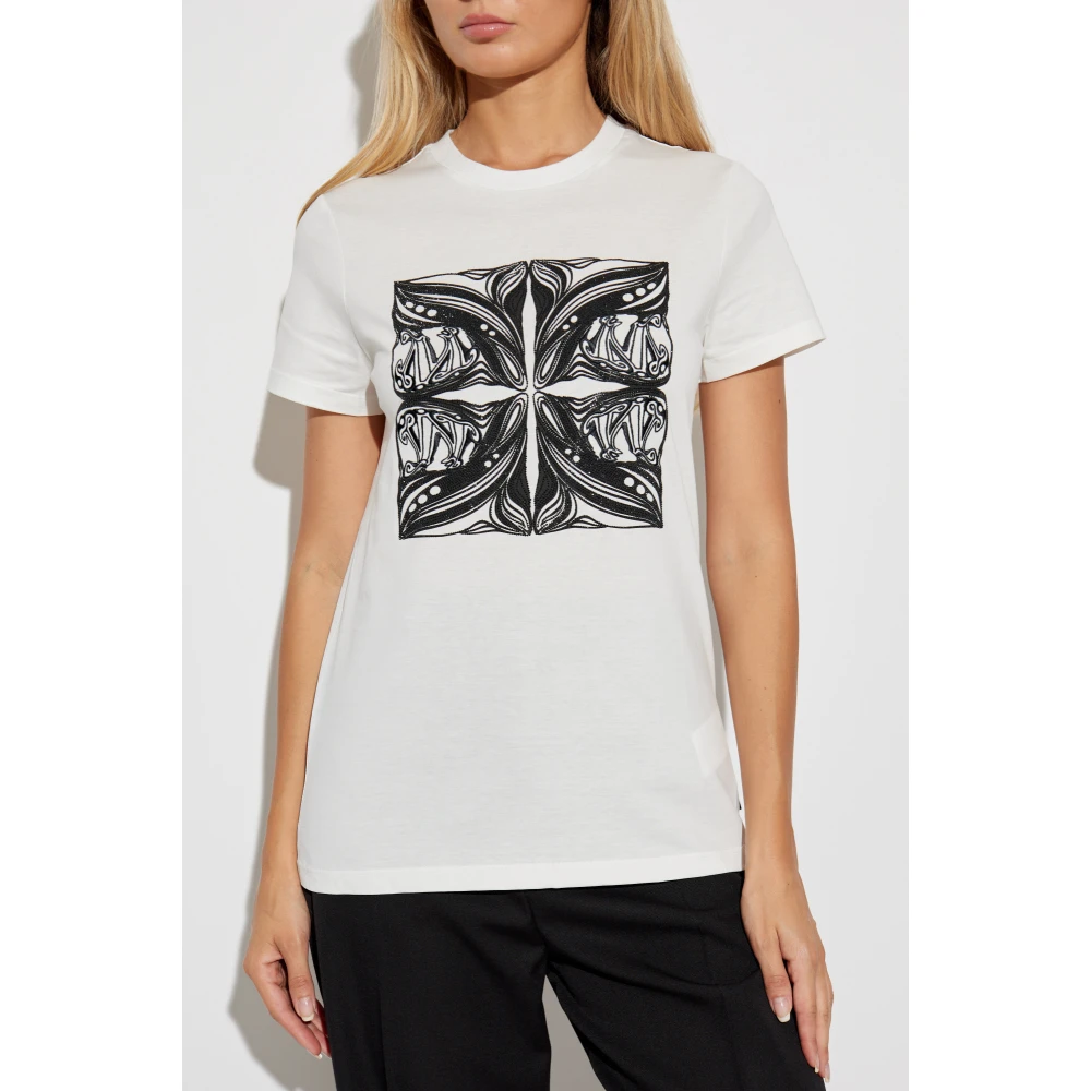 Max Mara Bedrukt T-shirt White Dames