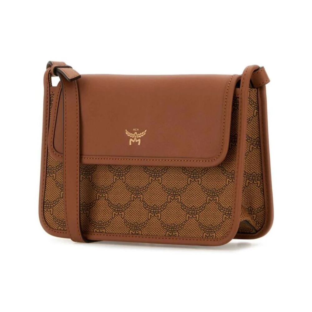 MCM Cognac Bruine Canvas Schoudertas Brown Dames