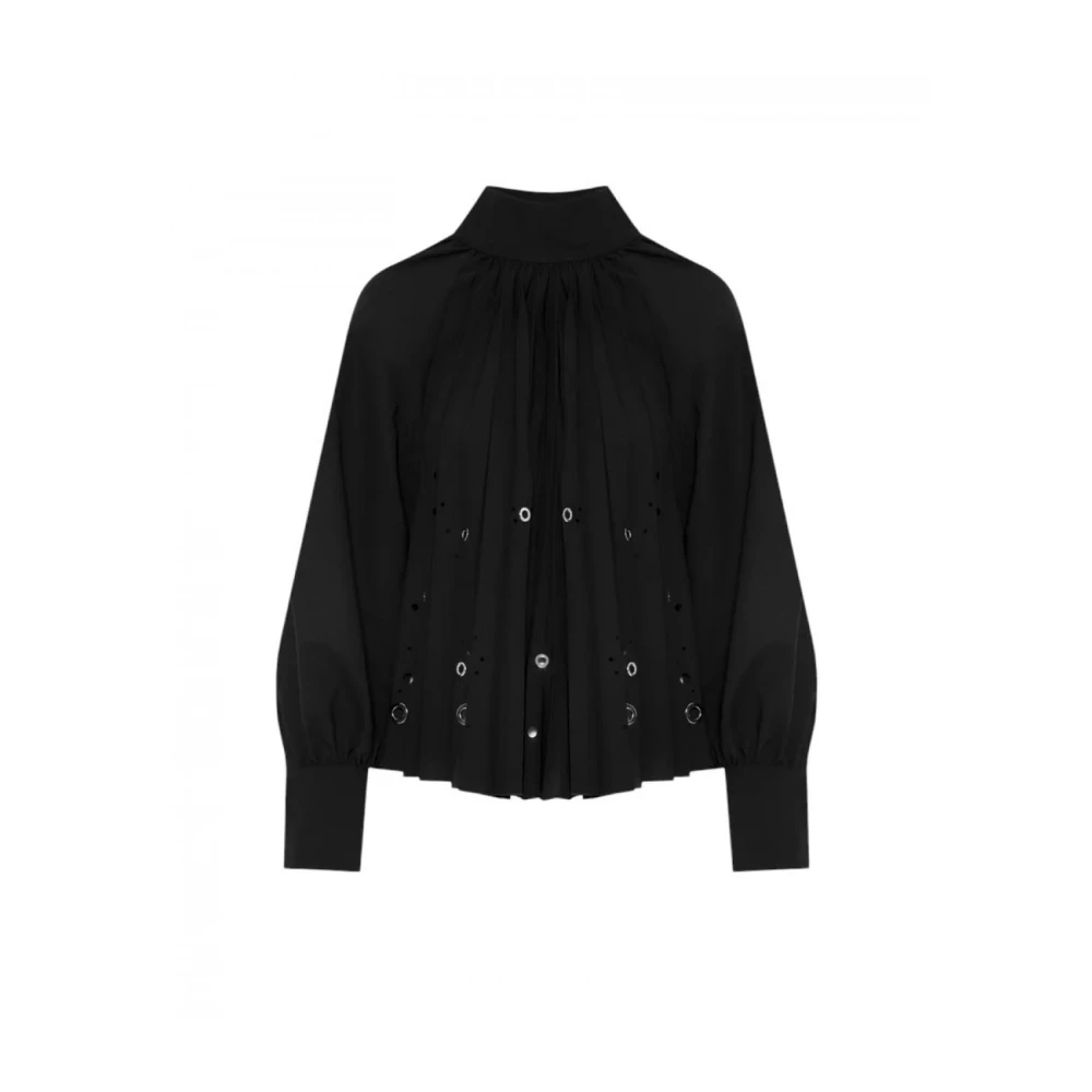 Beatrice .b Zwarte polyester shirt met zilveren studs Black Dames