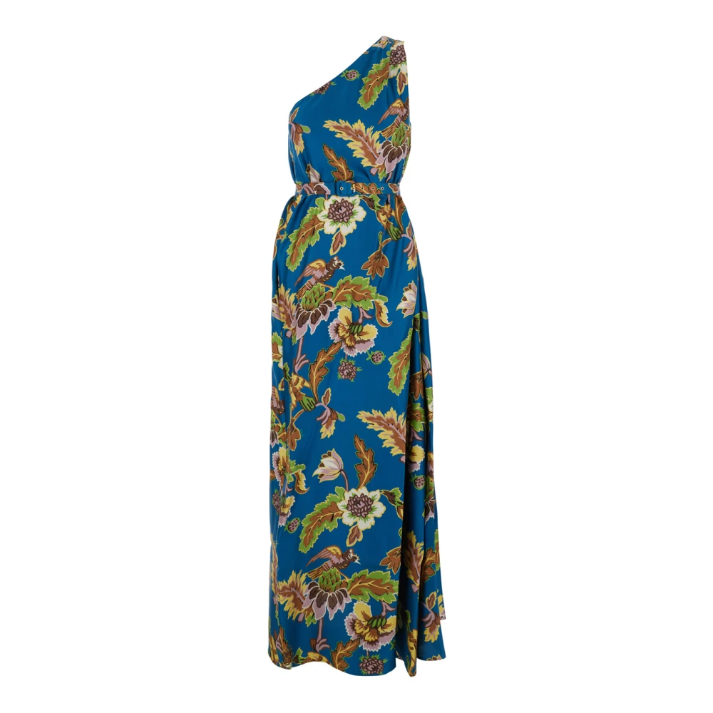 La DoubleJ Bloemen Zijden Lange Jurk Multicolor Dames