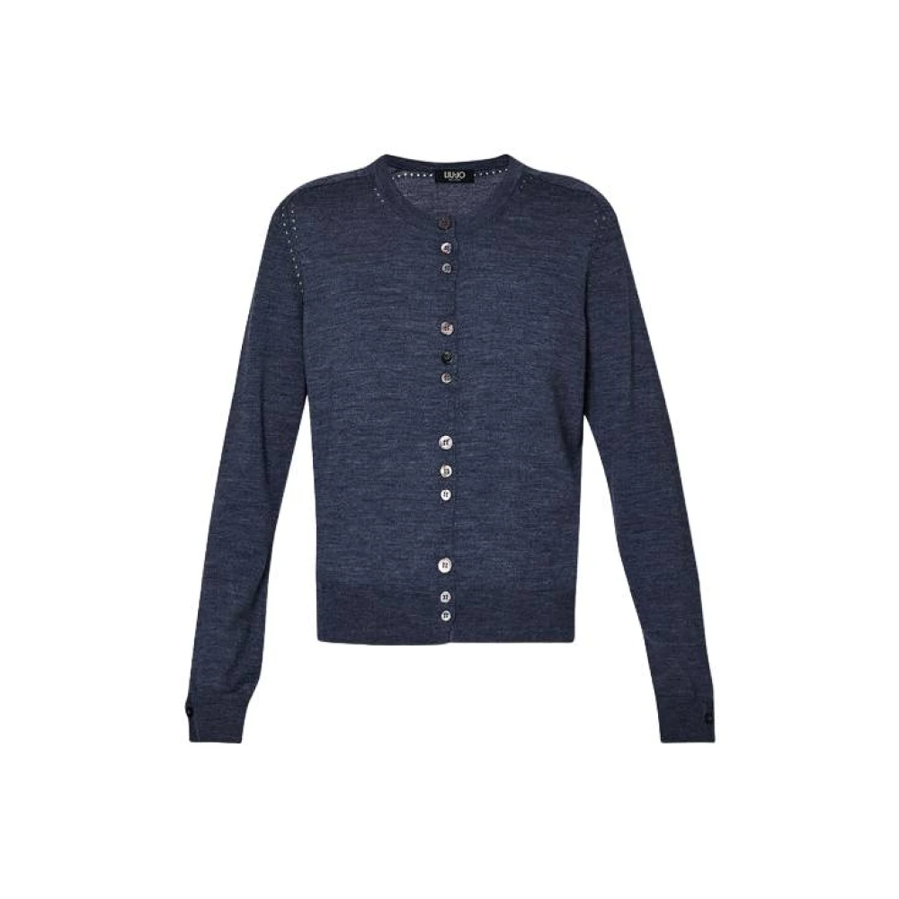 Liu Jo Navy Blauw Gebreid Vest Blue Dames