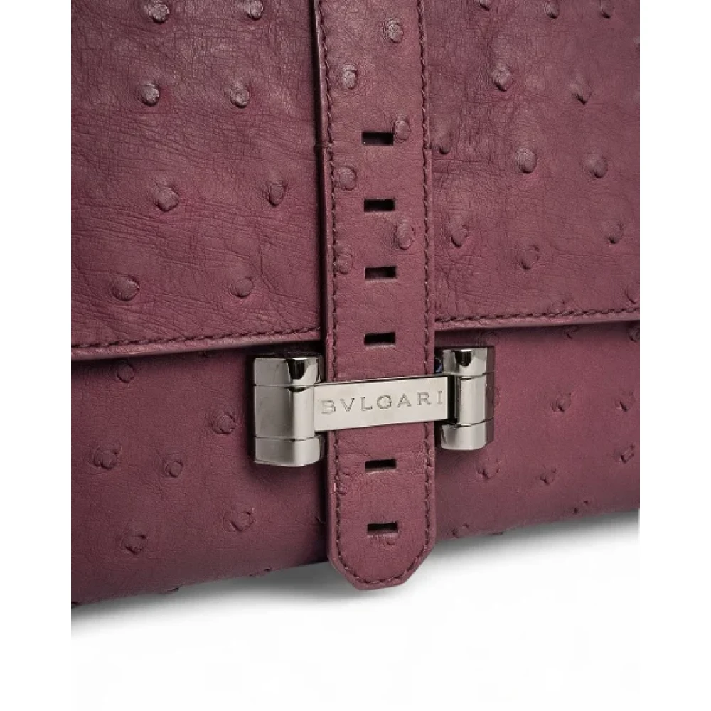 Bvlgari Vintage Pre-owned Leather crossbody-bags Purple Dames