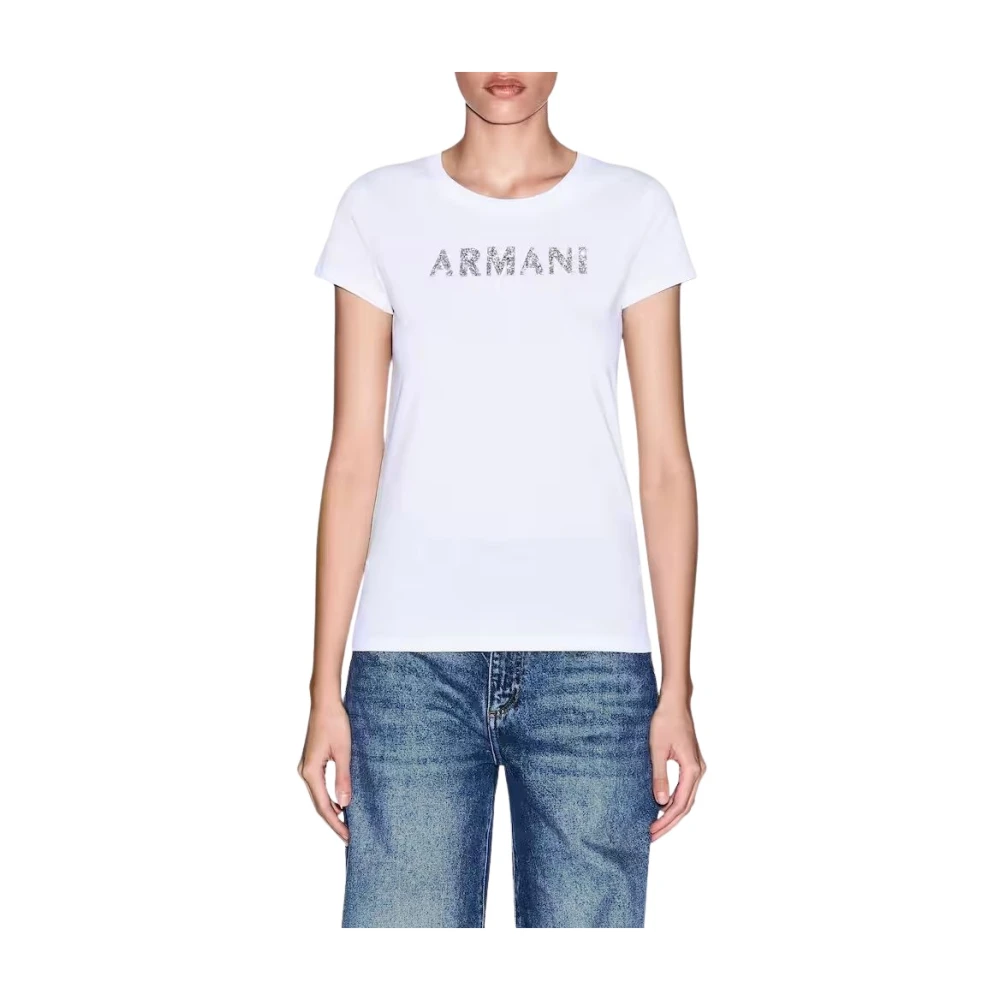 Armani Exchange Camiseta De Algodón Con Logo Tops Mujer Blanco Xl