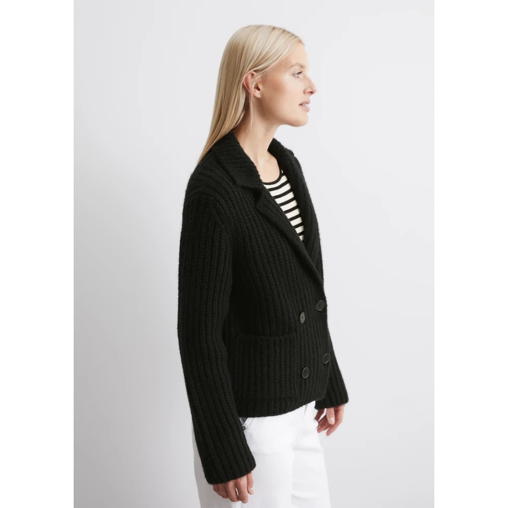 Marc O'Polo Chunky lapel cardigan relaxed Blue Dames