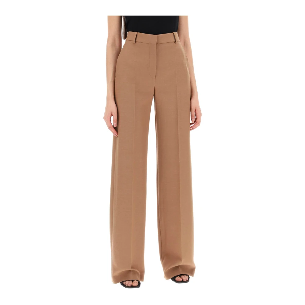 Stella Mccartney Geweven wollen rechte broek heren Brown Dames