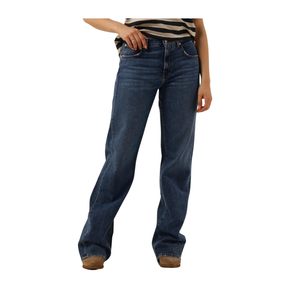 7 For All Mankind Jeans Straight Pre-owned Blue Dames
