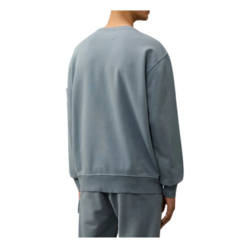 C.P. Company Diagonaal Fleece Sweatshirt Blue Heren