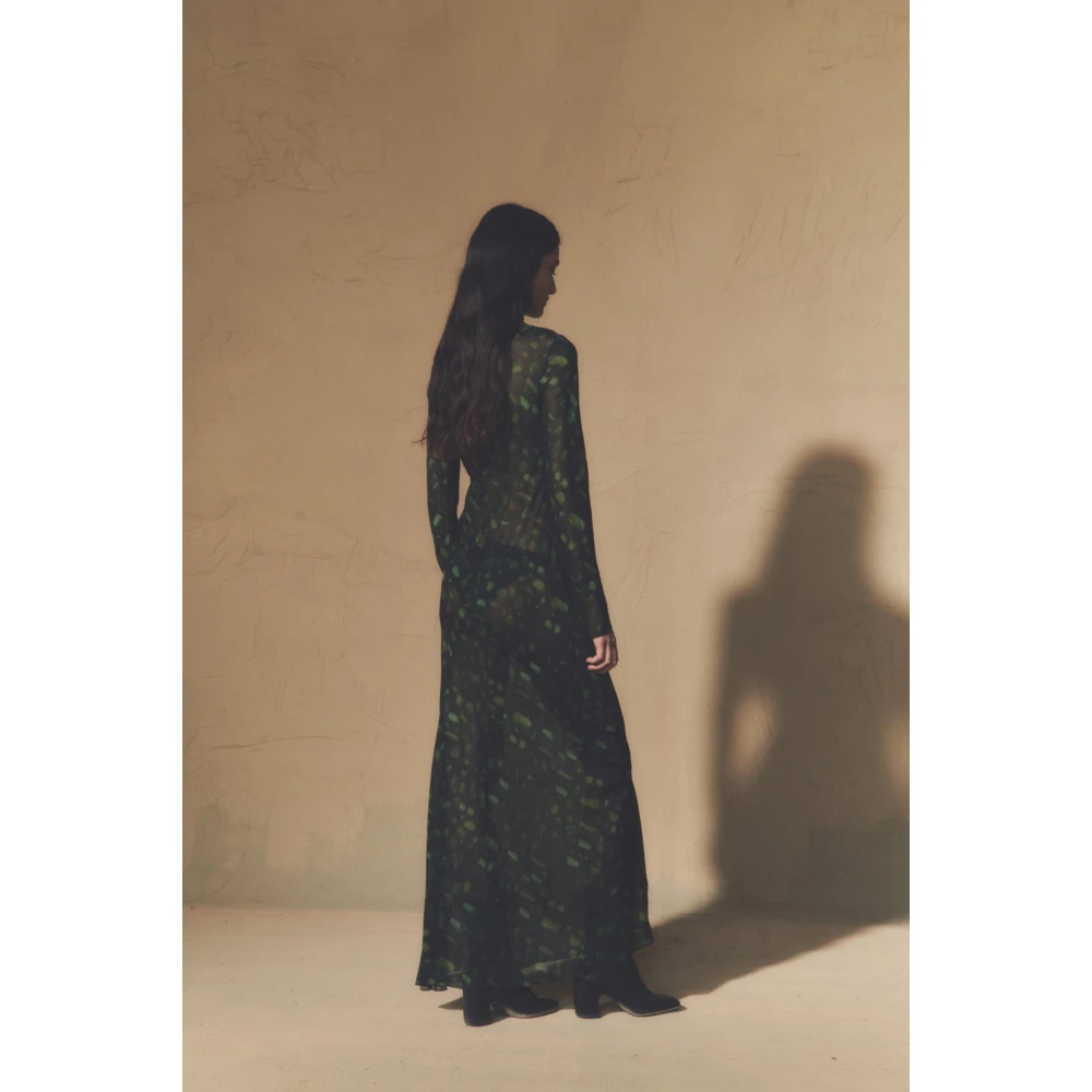 Cortana Zijden Sonora Print Jurk Green Dames