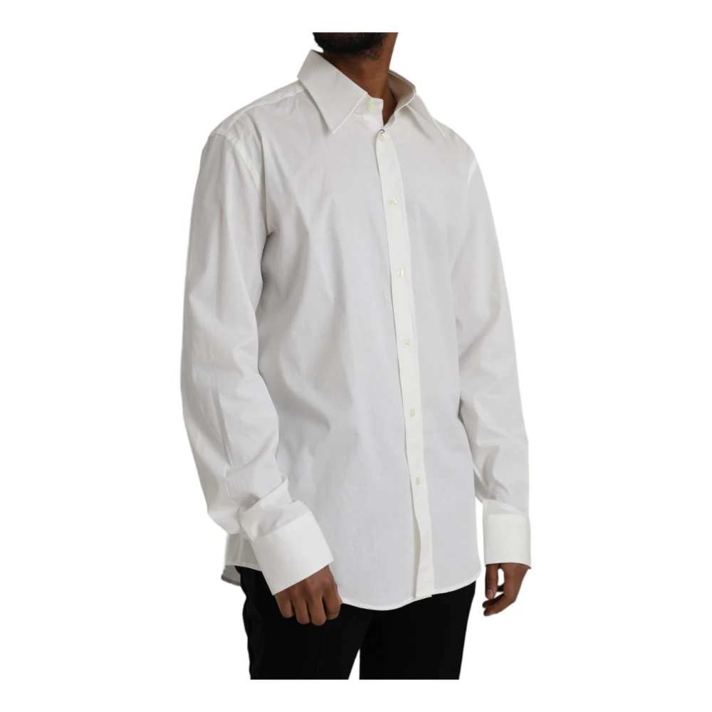 Dolce & Gabbana Klassieke Katoenen Overhemd Wit White Heren