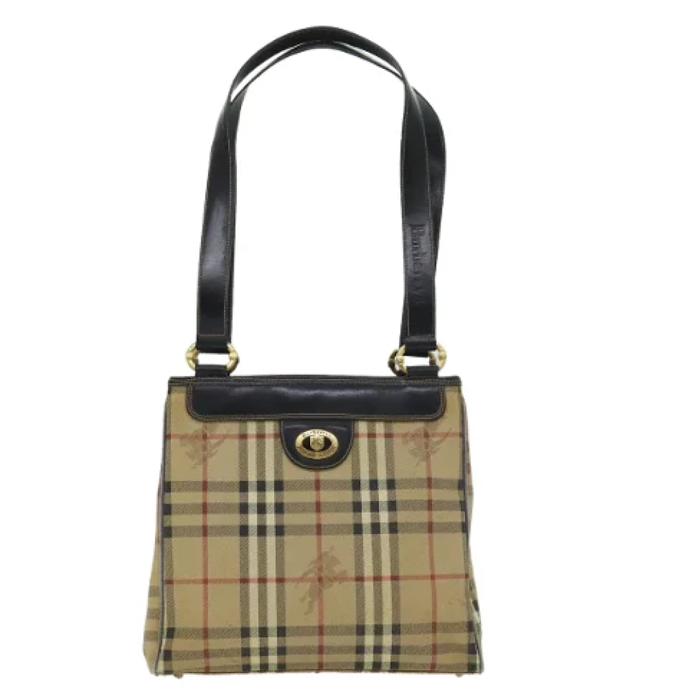 Burberry Vintage Pre-owned Leather handbags Beige Dames