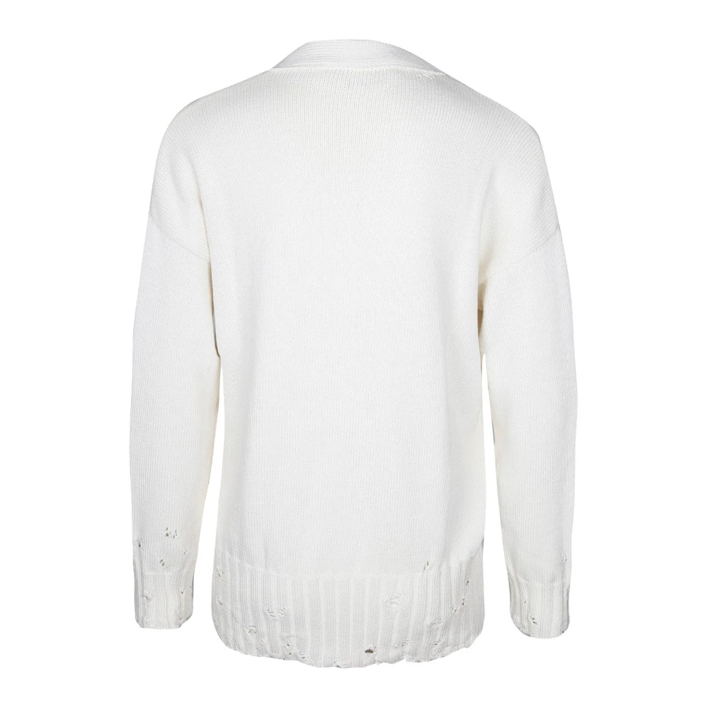 Marni Witte Katoenen Cardigan Sweatshirt White Dames