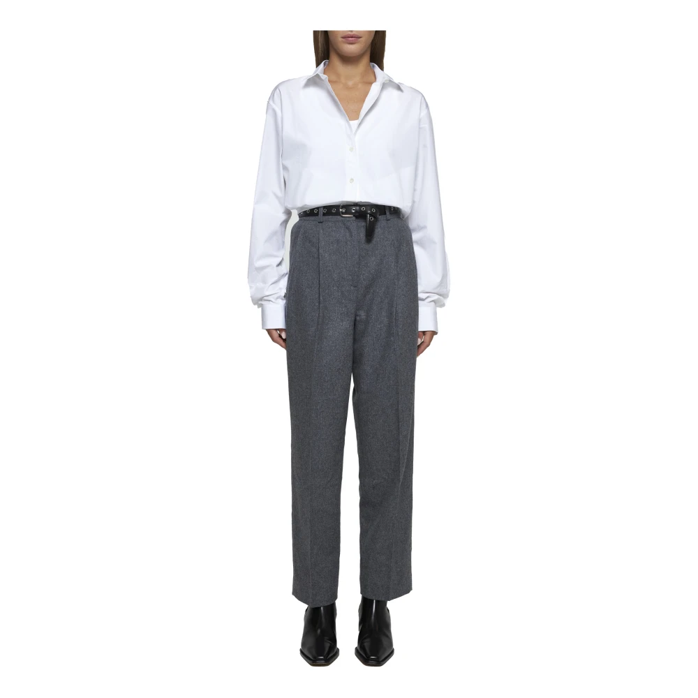 TotêMe Grijze Wollen Blend Maatwerk Broek Gray Dames