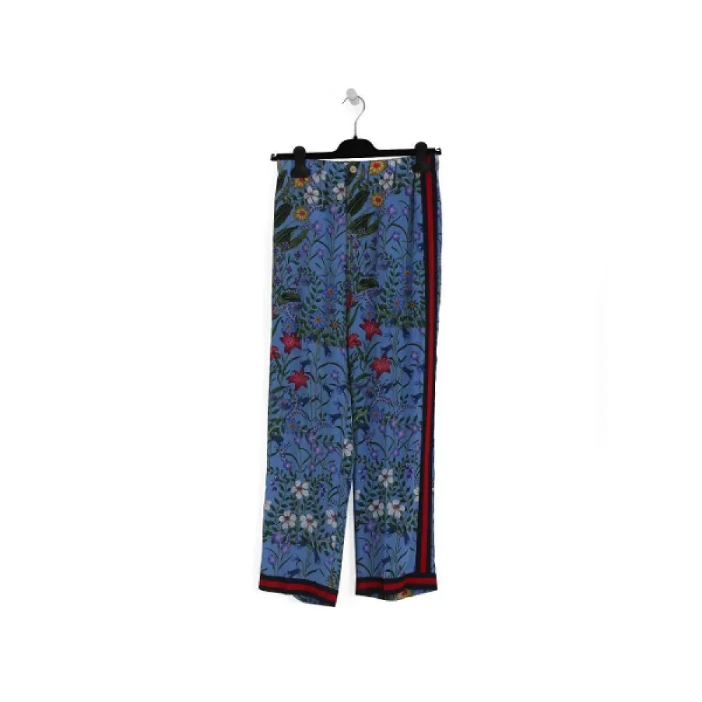 Gucci Vintage Pre-owned Silk bottoms Blue Dames