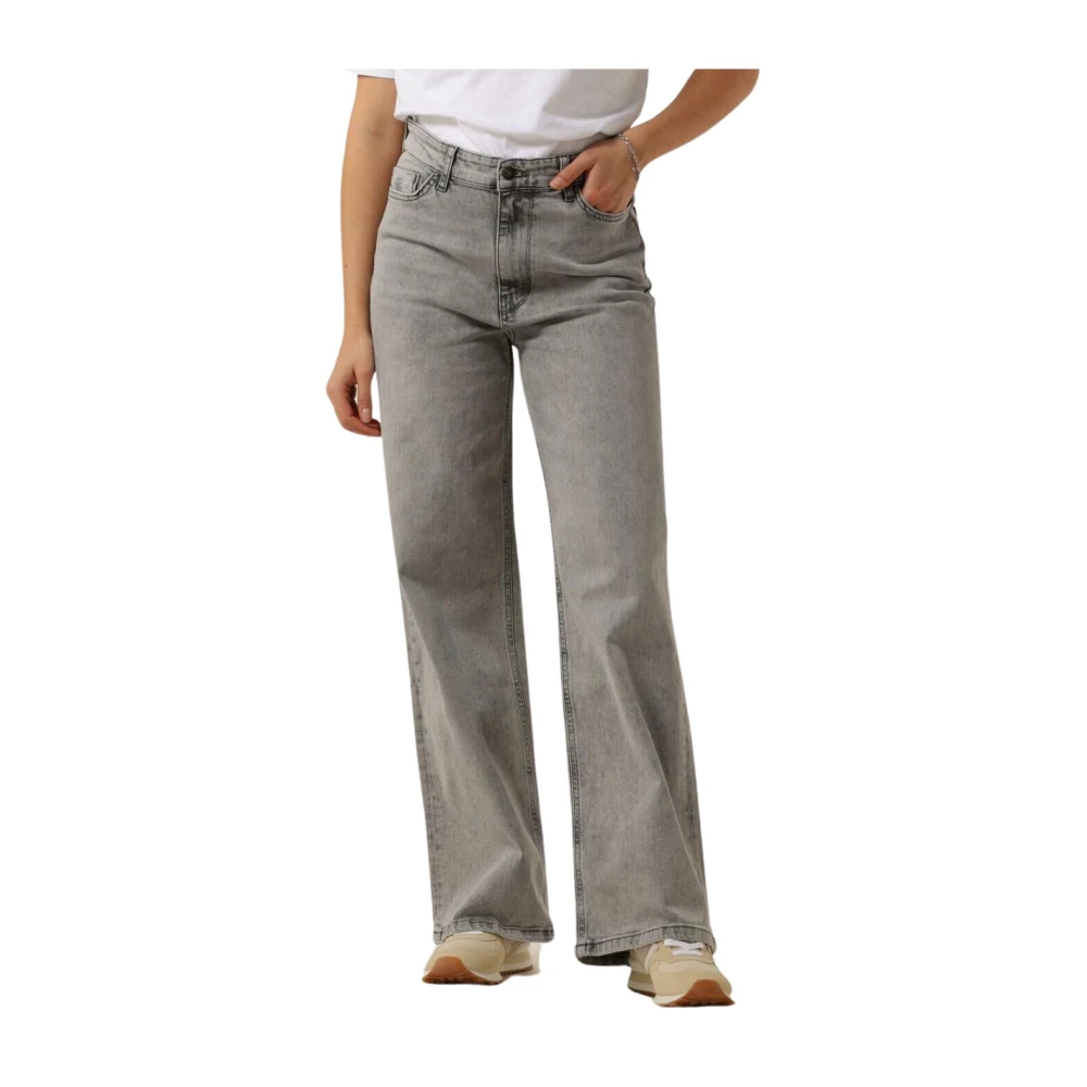 By-Bar Wijde Grijze Broek Lina Mj Gray Dames